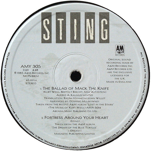 Sting : Moon Over Bourbon Street (12", Single)