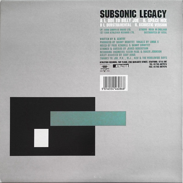 Subsonic Legacy : Ode To Billy Joe (12")
