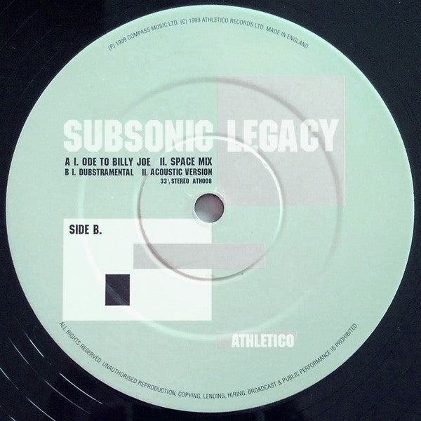 Subsonic Legacy : Ode To Billy Joe (12")