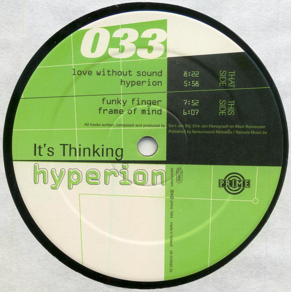 It's Thinking : Hyperion (12")