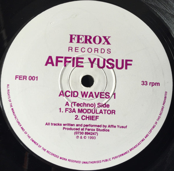Affie Yusuf : Acid Waves 1 (12")