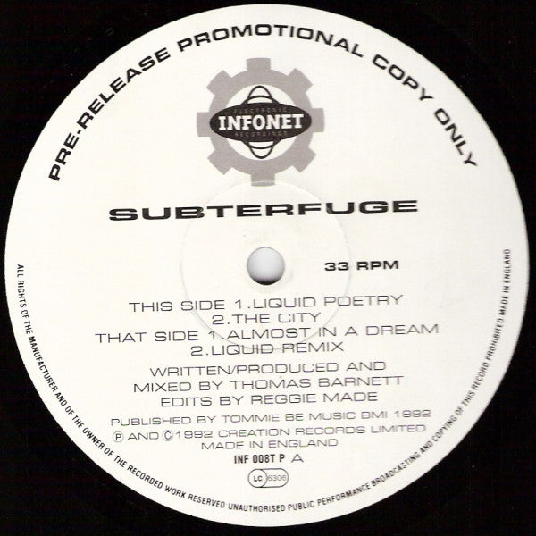 Subterfuge : Liquid Poetry (12", Promo)