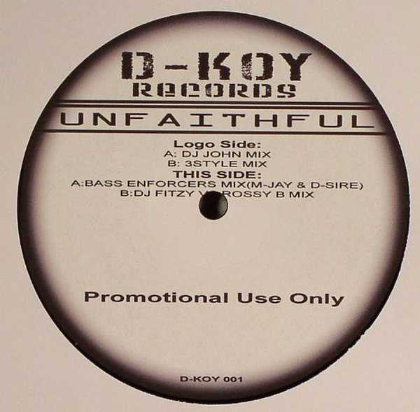 D-Koy (2) : Unfaithful (12", Promo)