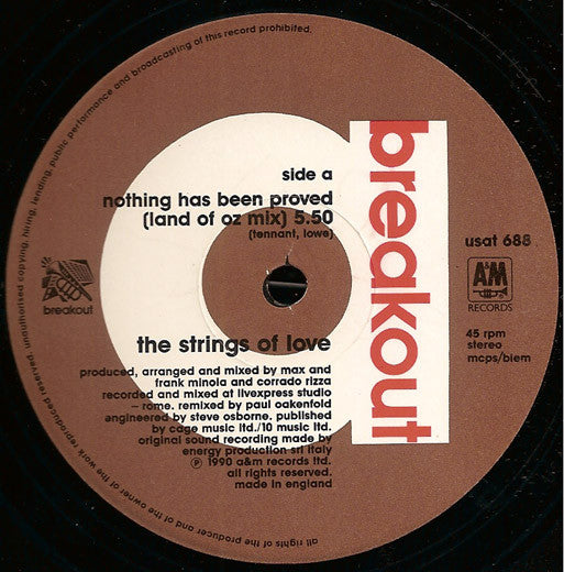 The Strings Of Love : Nothing Has Been Proved (12", Single)