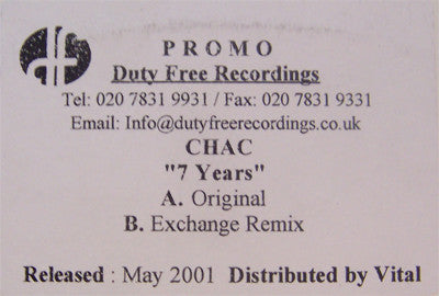 Chac : 7 Years (12")