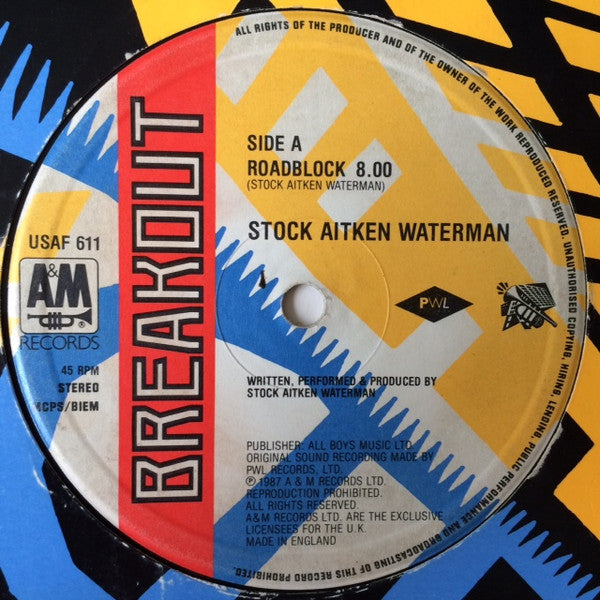 Stock Aitken Waterman* : Roadblock (12", Single)