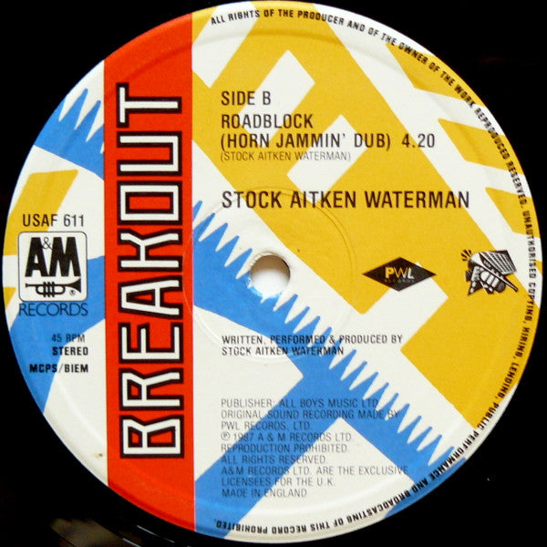 Stock Aitken Waterman* : Roadblock (12", Single)