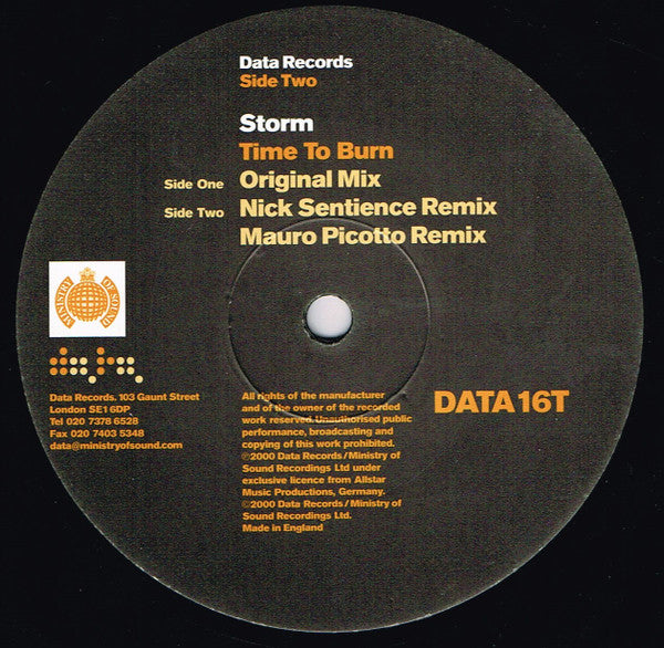 Storm : Time To Burn (12", Single)
