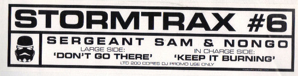 Sergeant Sam & Nongo : Don't Go There / Keep It Burning (12", W/Lbl)