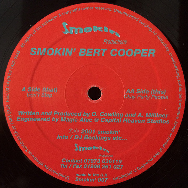 Smokin' Bert Cooper : Don't Stop (12")