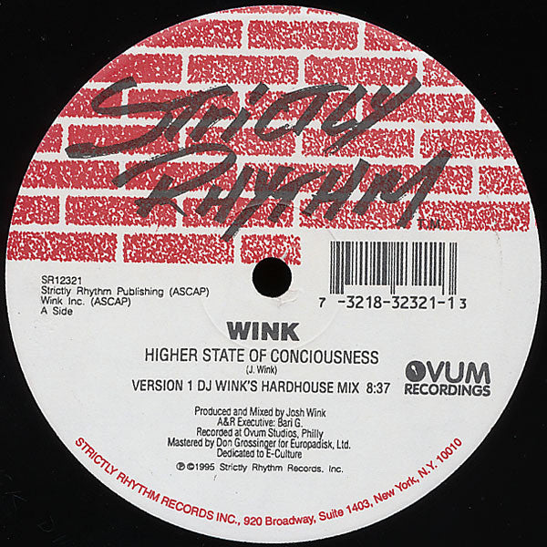 Josh Wink : Higher State Of Consciousness (12")
