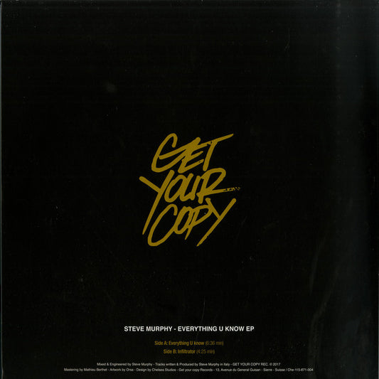 Steve Murphy (12) : Everything U Know EP (12")