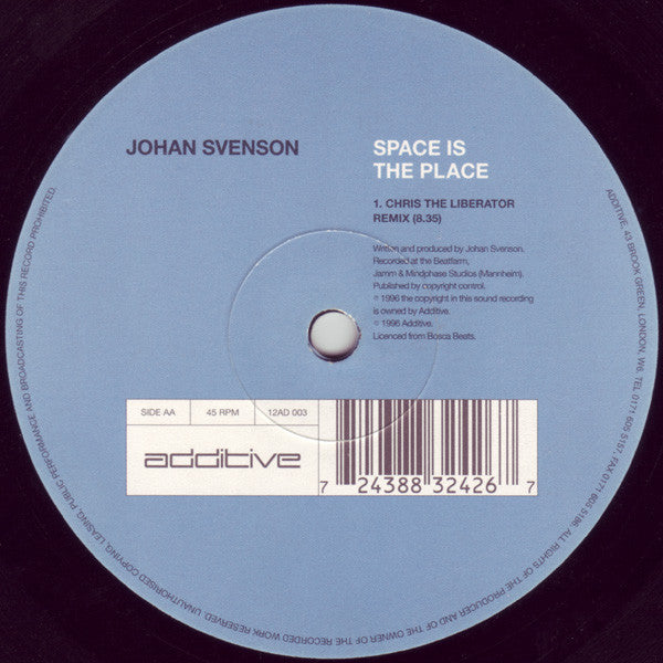 Johan Svenson : Space Is The Place (12")