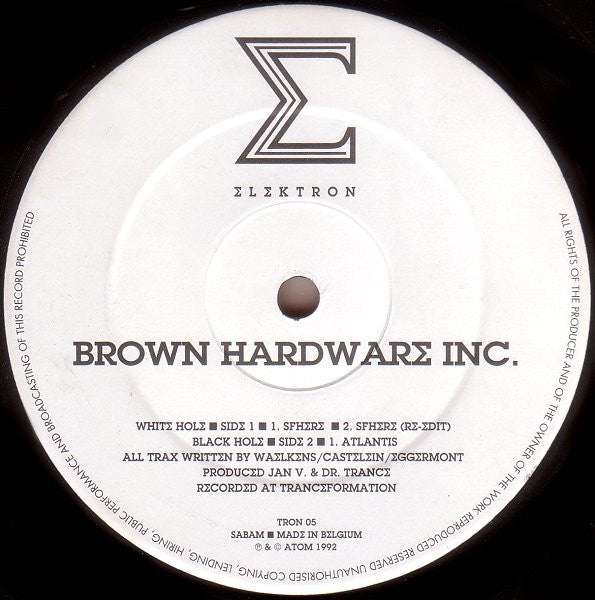 Brown Hardware Inc. : Sfhere (12")