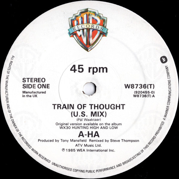 a-ha : Train Of Thought (12", Single, Dam)