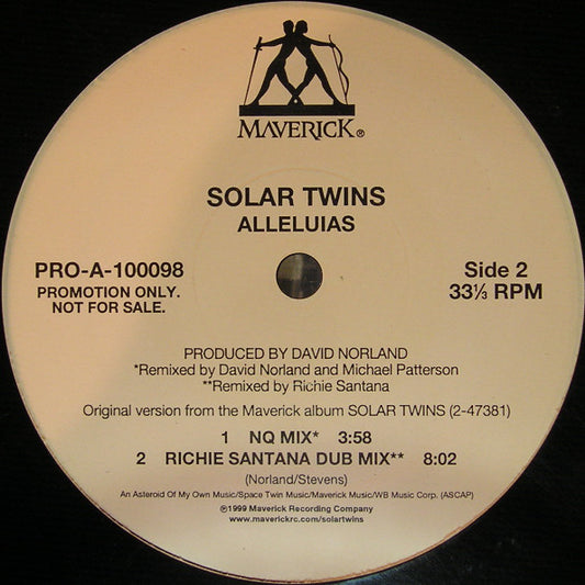 Solar Twins : Alleluias (12", Promo)
