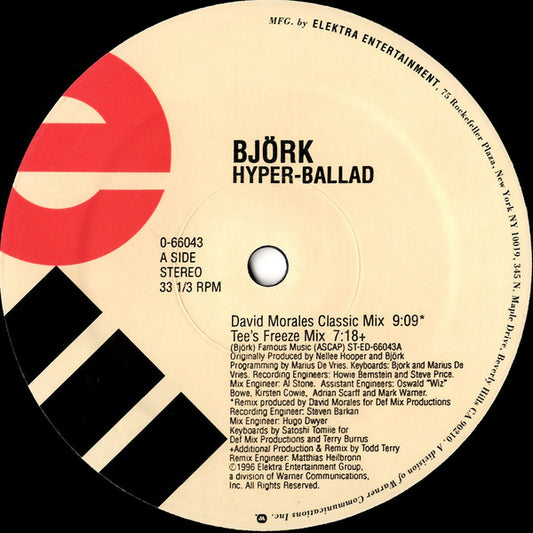 Björk : Hyper-ballad (12", Single)