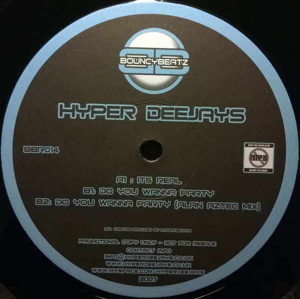Hyper Deejays : Its Real (12", Promo)