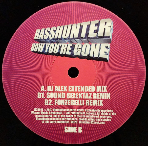 Basshunter : Now You're Gone (12")
