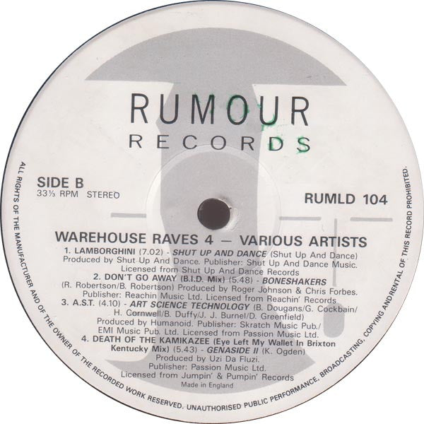 Various : Warehouse Raves 4 (2xLP, Comp)