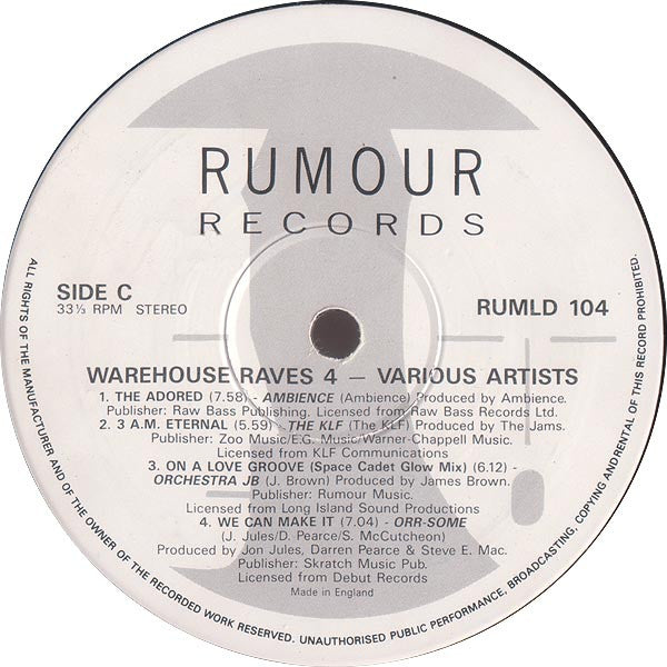 Various : Warehouse Raves 4 (2xLP, Comp)