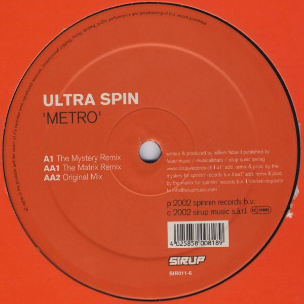Ultra Spin : Metro (12")