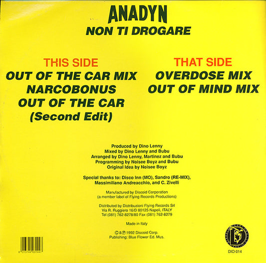 Anadyn : Non Ti Drogare (12")