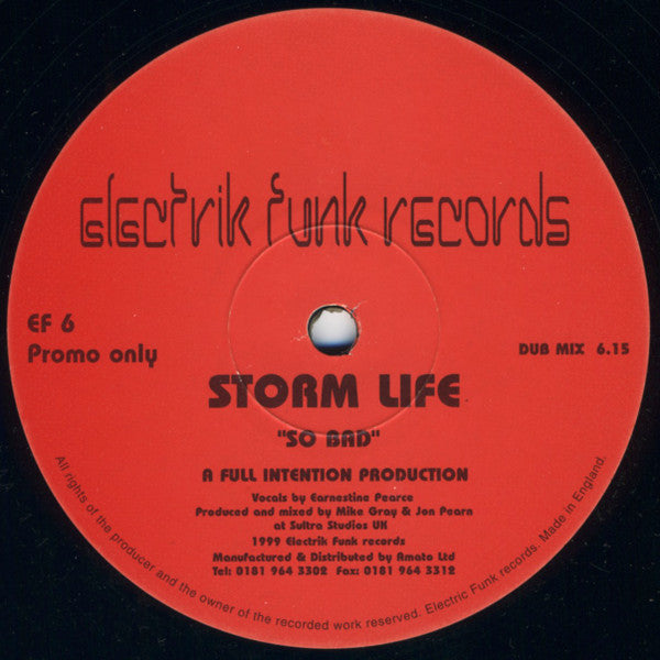 Storm Life : So Bad (12", Promo)