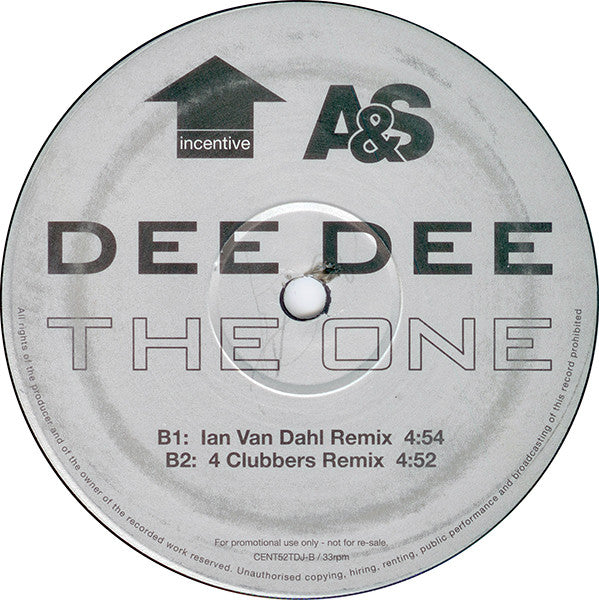 Dee Dee : The One (2x12", Promo)