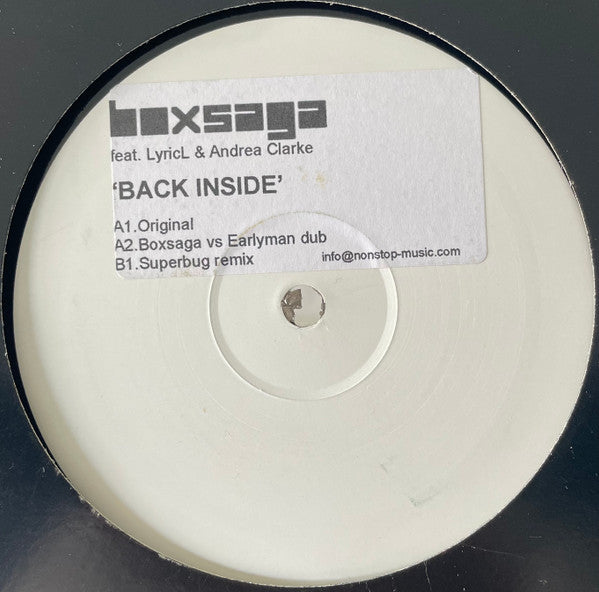 Boxsaga : Back Inside (12", Promo, W/Lbl)