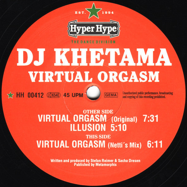 DJ Khetama : Virtual Orgasm (12")