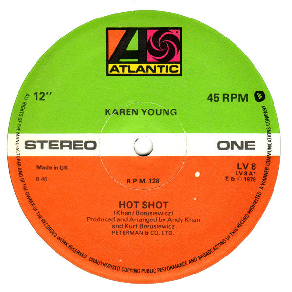 Karen Young : Hot Shot (12", Single, RE)