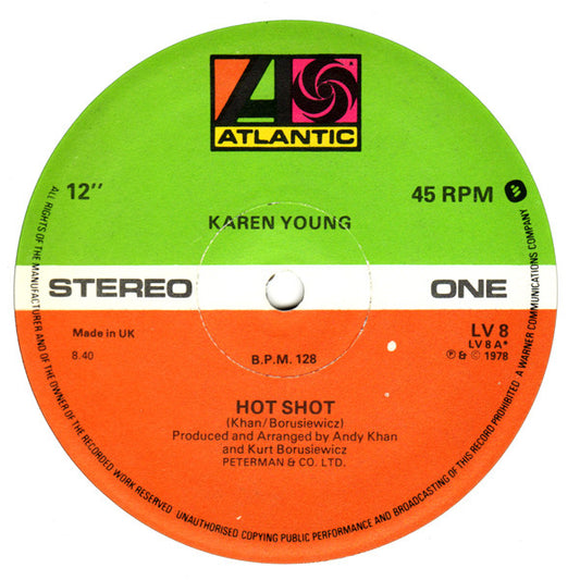 Karen Young : Hot Shot (12", Single, RE)