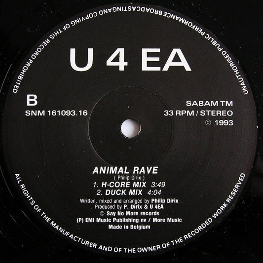 U 4 EA* : Rave Injection / Animal Rave (12")