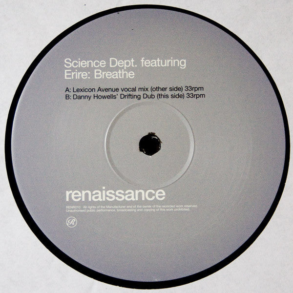 Science Dept.* Featuring Erire : Breathe (2x12", Promo, Gat)