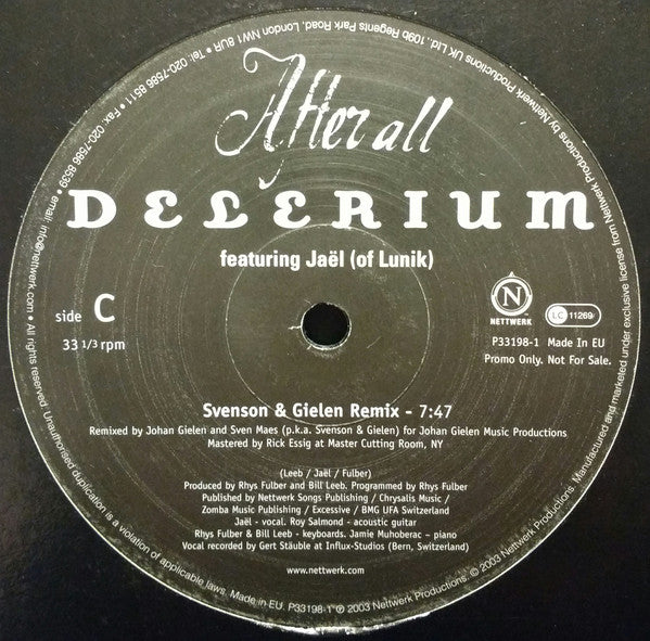 Delerium : After All (2x12", Promo)