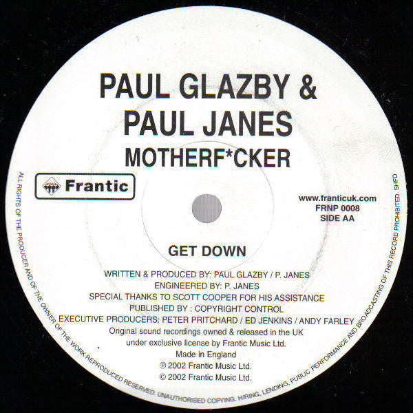 Paul Glazby & Paul Janes : Motherf*cker (12")