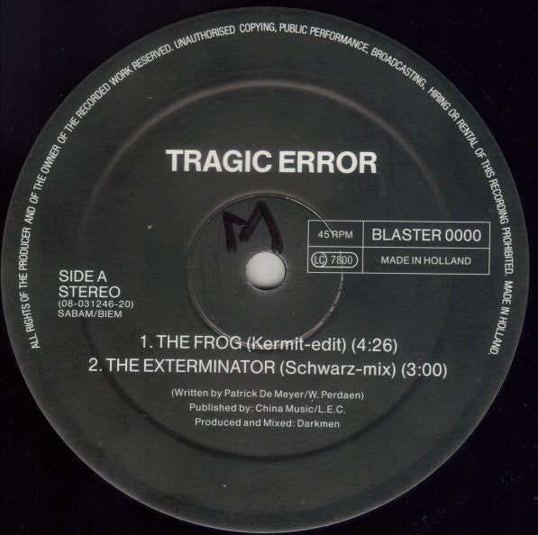 Tragic Error : The Frog (12")