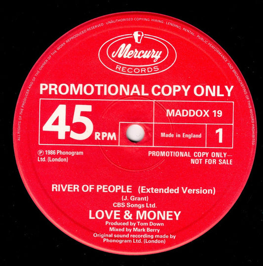Love And Money : River Of People (12", Promo)