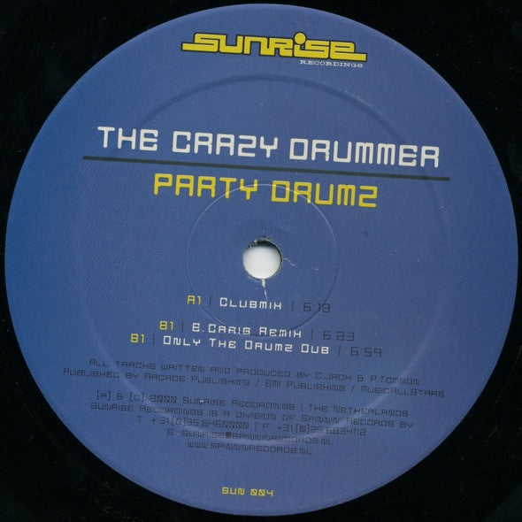 The Crazy Drummer : Party Drumz (12")