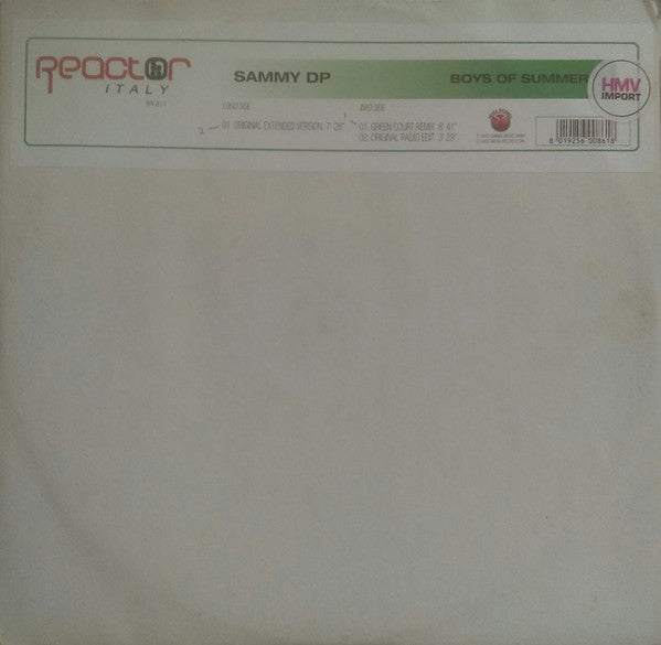 DJ Sammy : Boys Of Summer (12")