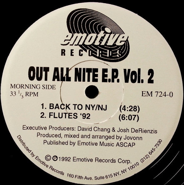 Jovonn : Out All Nite E.P. Vol. 2 (12", EP)