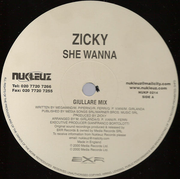 Zicky : She Wanna (12")