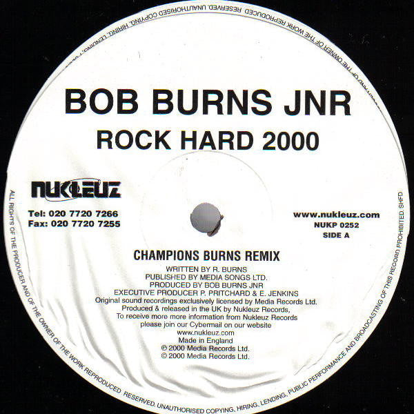 Bob Burns Jnr* : Rock Hard 2000 (12")