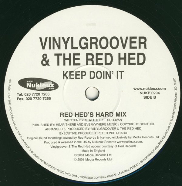 Vinylgroover & The Red Hed : Keep Doin' It (12")