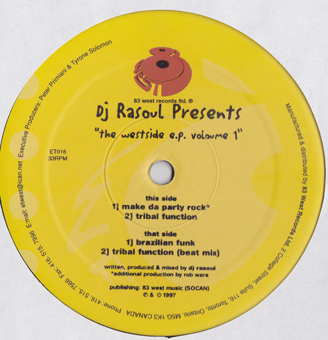 D.J. Rasoul* : Da Westside E.P. Volume 1 (12", EP)
