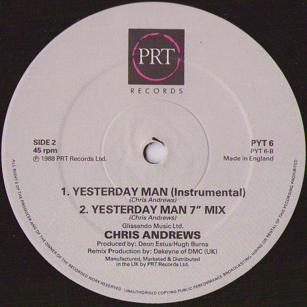 Chris Andrews (3) : Yesterday Man (12")