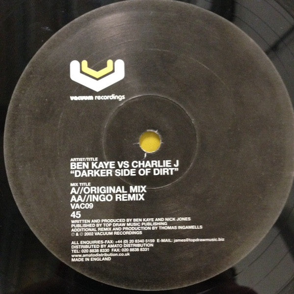 Ben Kaye vs Charlie J : Darker Side Of Dirt (12")