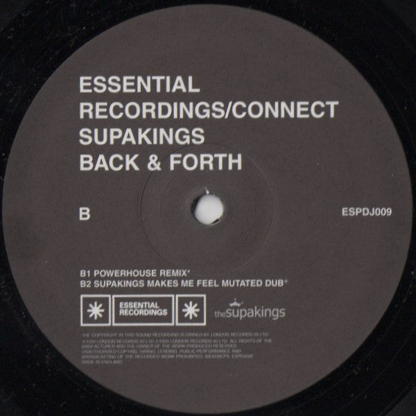 The Supakings : Back & Forth (Remixes) (12", Promo)