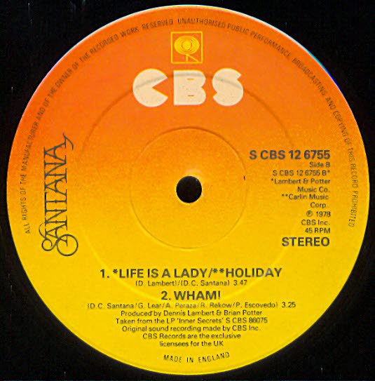 Santana : Well All Right (12", Single, Ltd)